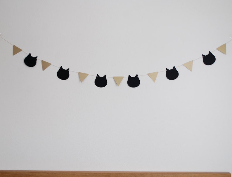 Modern Cats Paper Garland bunting banners 5 ft. 画像 2