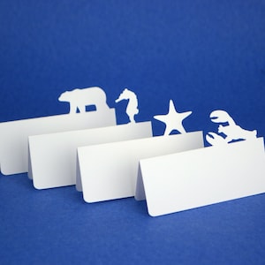 Ocean Animals Place Cards Set of 24 [Set B] Lobster | Starfish | Seahorse | Polar bear  | aquarium banquet | reception | wedding