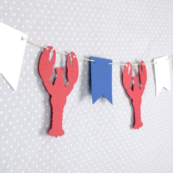 Lobster Paper Garland 6 Ft Lobster Party Decor Maine Party