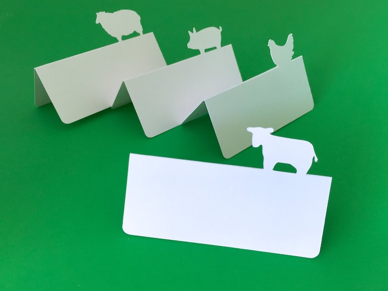 Farm Animals Place Cards Set of 24