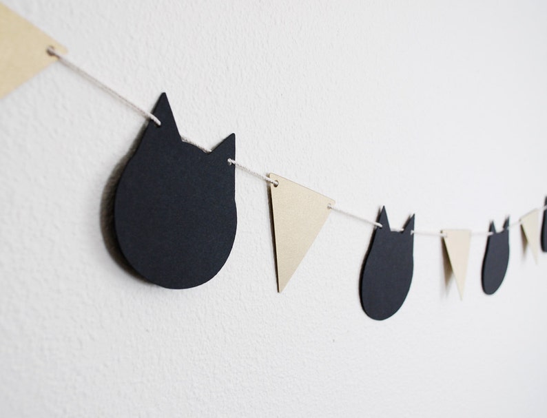 Modern Cats Paper Garland bunting banners 5 ft. 画像 1
