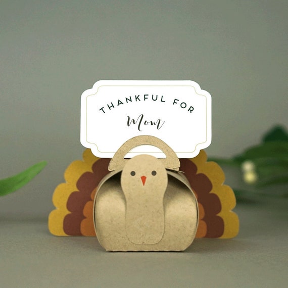 Turkey Thanksgiving Favor box Place setting Set of 12 Il_570xn