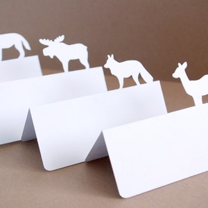 Woodlands forest Animals Place Cards Food Label Tags Party Decor Set of 24