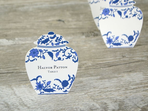 Chinoiserie Ginger Jar Place Card Chinoiserie Ginger Jar Place Card