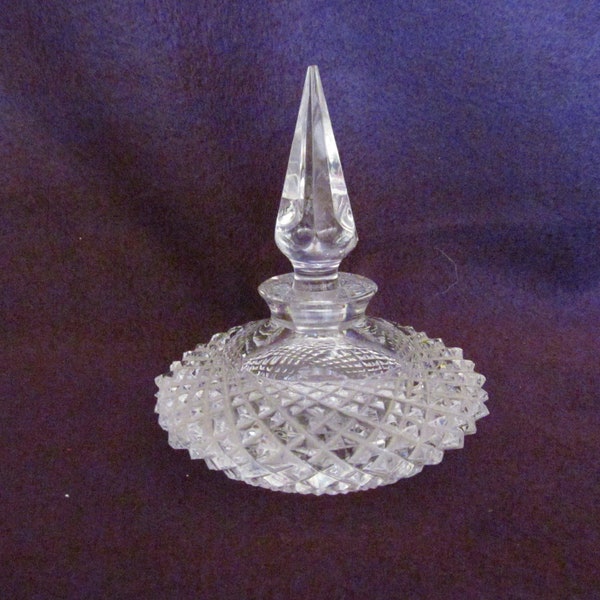 Cut Glass Perfume Bottle with Stopper