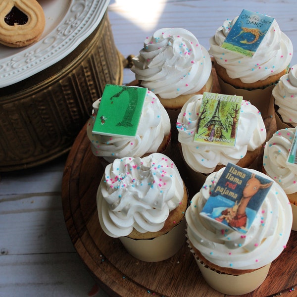 Libro di fiabe commestibili Toppers per torte commestibili Mini book toppers Libri per bambini Carta Wafer Libro commestibile cupcake Toppers