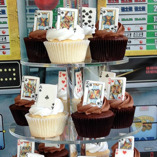Edible Playing cards| One Dozen mix edible Playing Cards| Cake Garnish| wafer paper