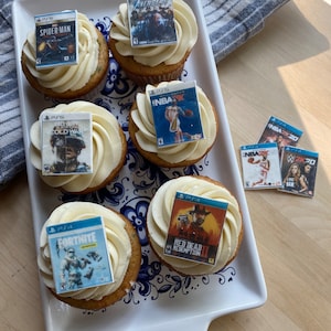 Video Game | Party| Custom Edible Cake Toppers | Game Toppers |Game | Edible Topper | Cake Topper | (12) count toppers