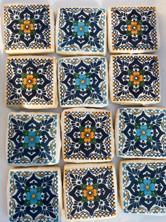 Edible Image Spanish Tileweddingwedding Favors Diy Cookies Etsy