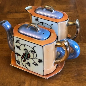 Antique Japanese Lusterware - Individual Tea and Cream Set