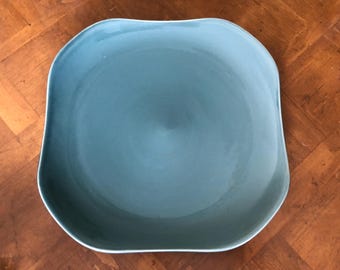 Vintage Oneida “Russel Wright Seafoam Green” - Square Chop Plate, American Modern Reproduction