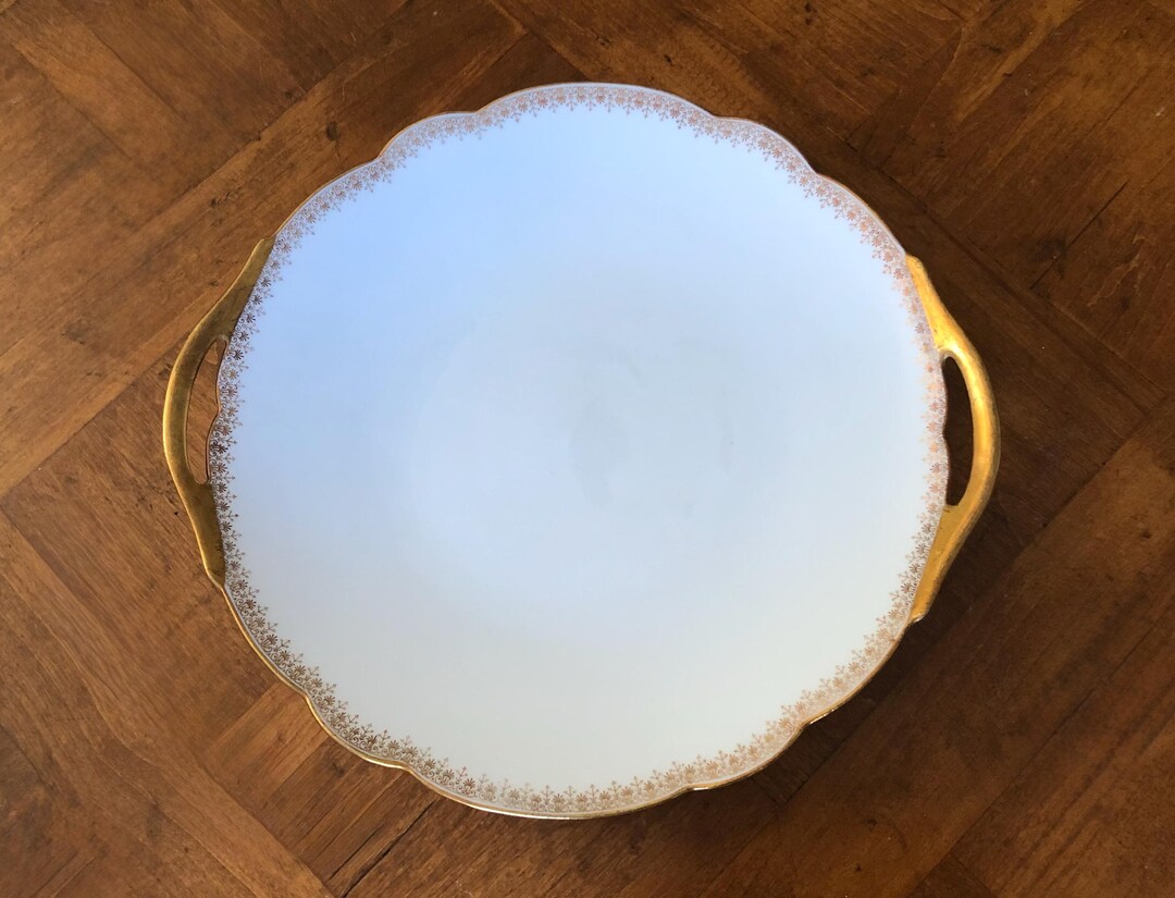 Antique L. Bernardaud & Co. BER48 - Handled Cake Serving Plate
