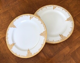 【4枚セット】Haviland 人気柄プレート 330/597/842/319 Antique Haviland - Set of Four Hand-painted and Monogrammed Dinner