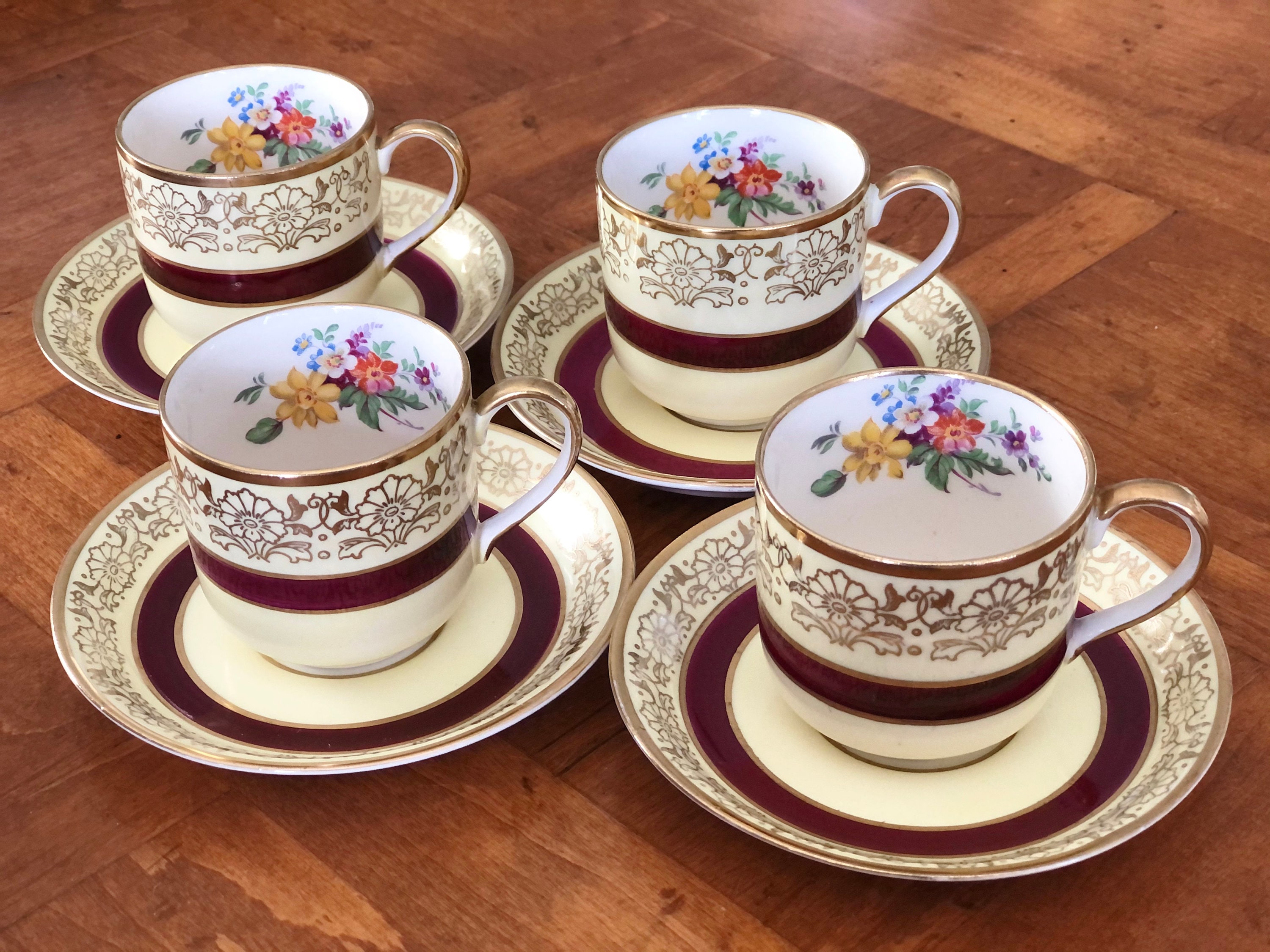 Antique Johnson Brothers Pareek Pattern JB145 - Four Demitasses