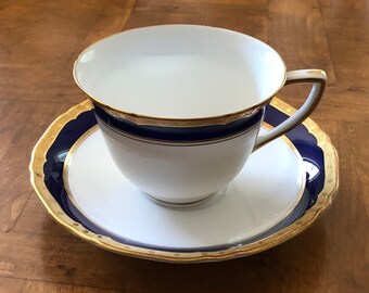 Vintage Royal Worcester Cup of Cups Plate, Blue and White Teacup