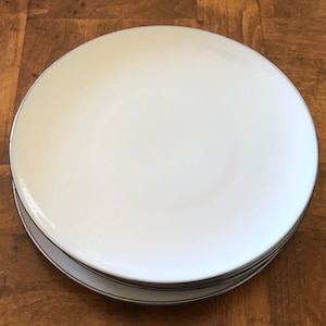 Vintage Lenox China &quot;Olympia Platinum&quot; Pattern X303P  - Set of Four Bread Plates, Appetizer Plates, Wedding Cake Plates