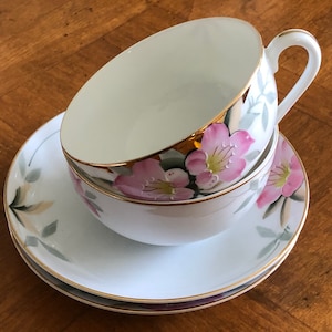 Vintage Noritake “Azalea” - Two Teacups and Two Saucers, Tea Party China