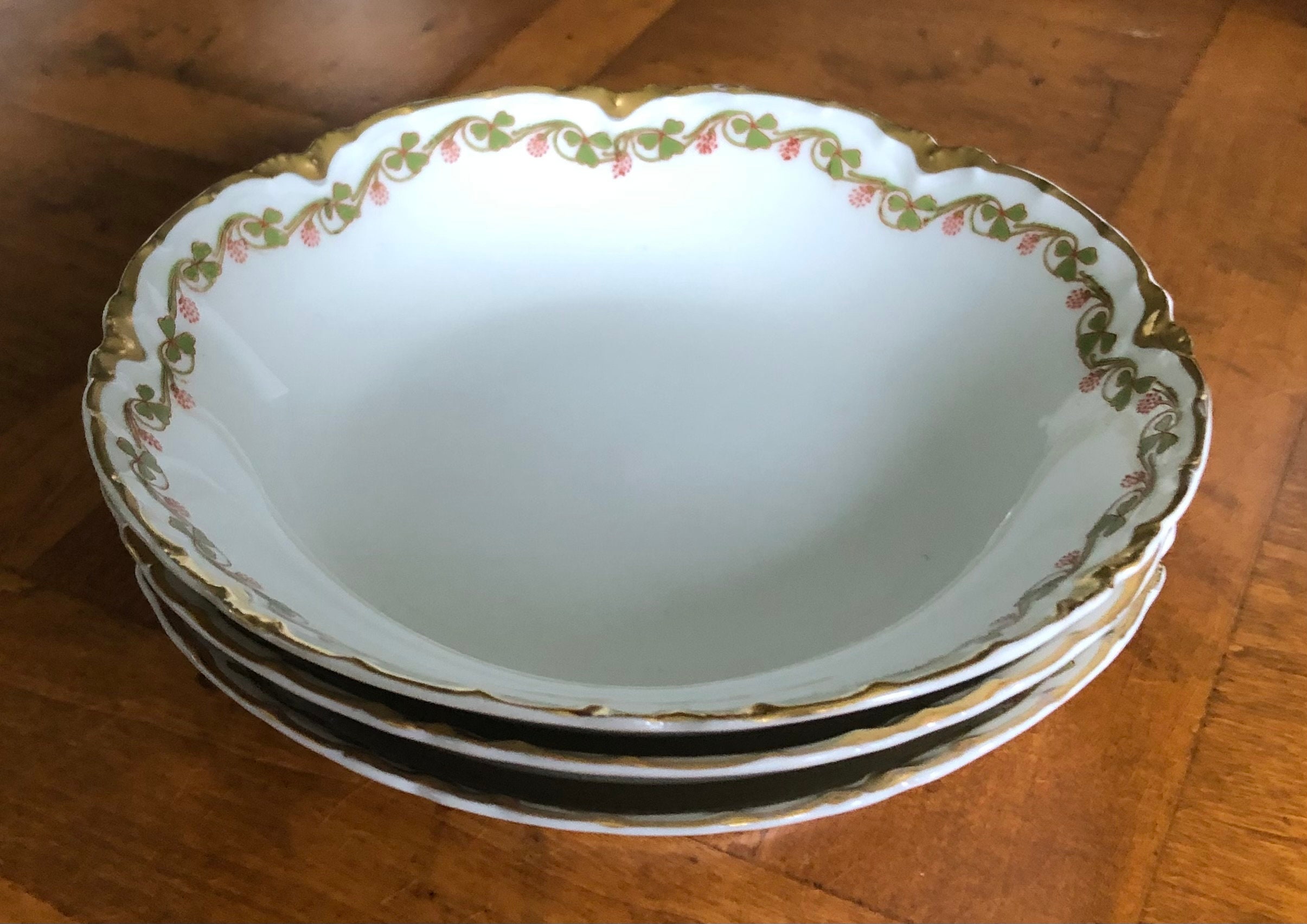 『フォロうー特価』　 LIMOGES 『CHEVERNY』　大皿　5枚 Antique French Limoges Theodore Haviland “clover Leaf” - Set of