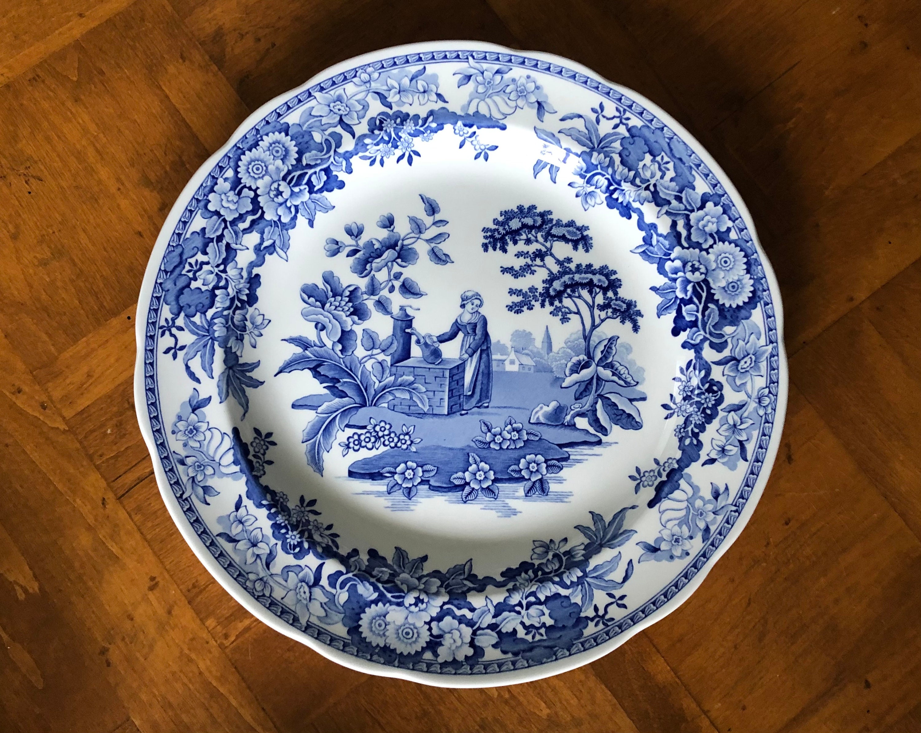 スポード ブルールームコレクション GIRL AT WELL プレート5枚 Spode