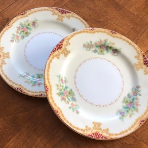 Vintage Noritake China &quot;Anemone&quot; - Set of Two Bread Plates, Small Dessert Plates, Appetizer Plates, Tea Party China