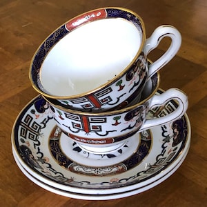 Vintage Nikko China (Japan) (Pattern H491) - Two Teacups and Two Saucers