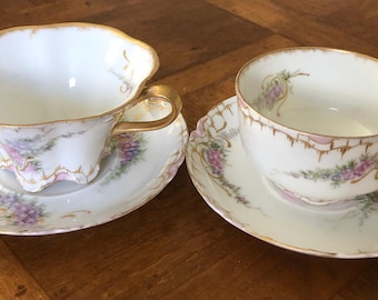 Your Choice: Antique Hobbyist Decorated Haviland - Teacup With Saucer