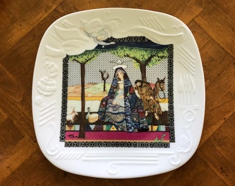 Collectors Plate, Edwin Knowles Limited Issue “The Story of Christmas" Series, "Rest on the Flight Into Egypt," Eve Licea Designed Plate