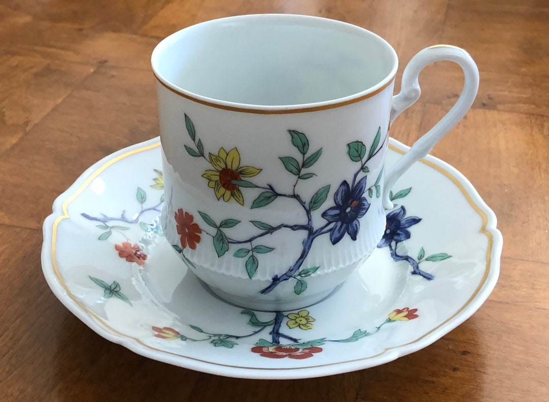 Haviland shalimar Single Cup and Saucer Set, Floral Butterfly Pattern