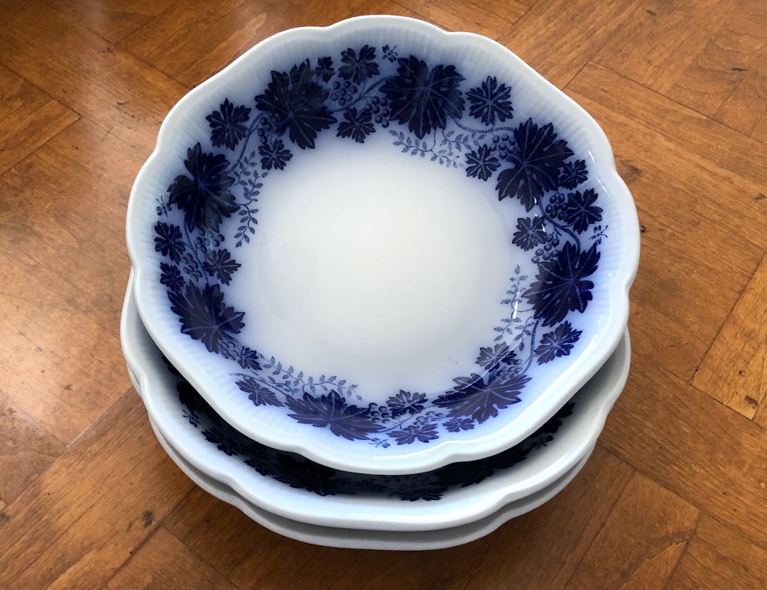 Antique Swedish Flow Blue - Gefle Porcelain 