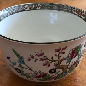 Antique Burgess & Leigh “Indian Tree” Cranberry Bowl