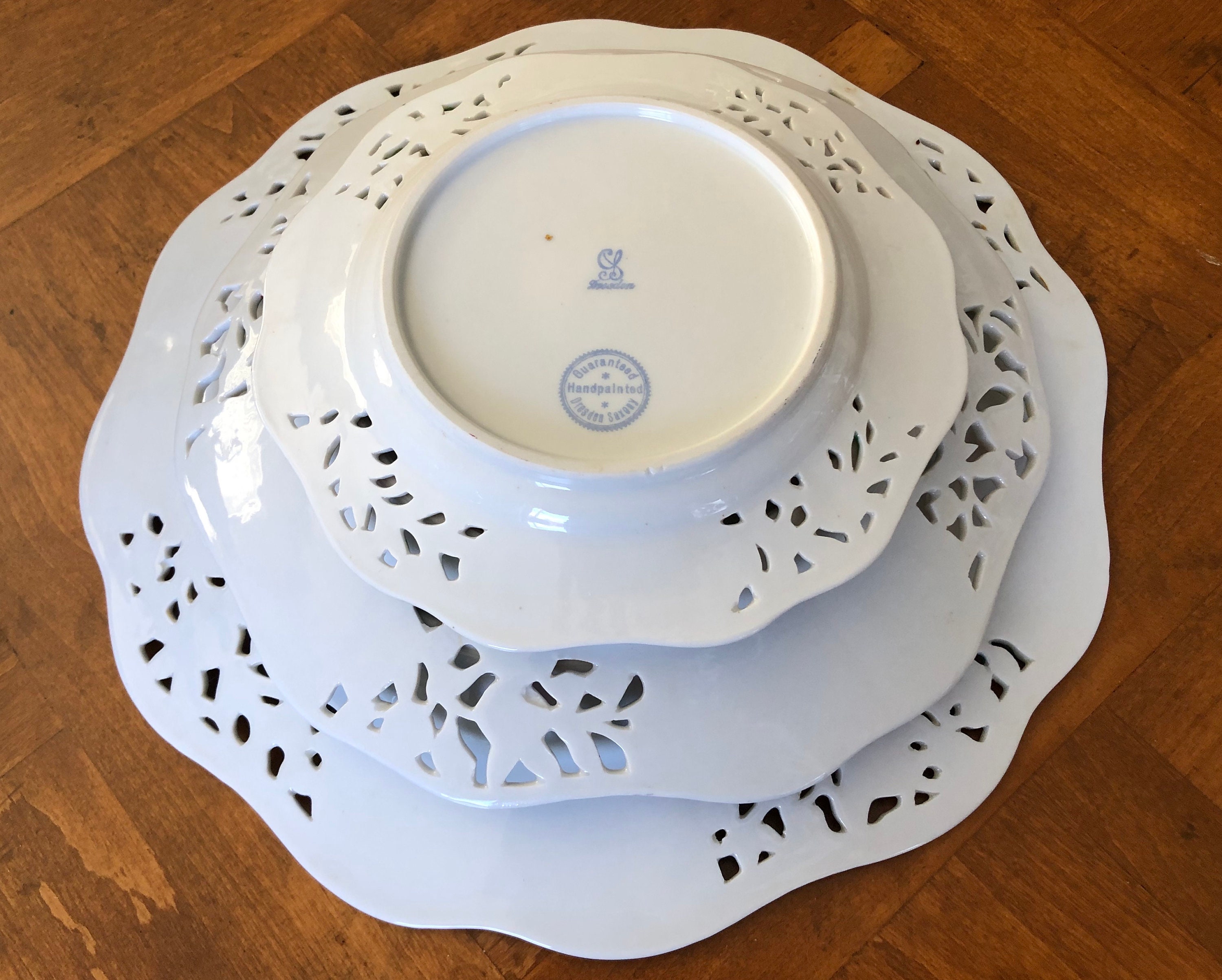 Antique Carl Thieme Dresden Reticulated Plate - Your Choice
