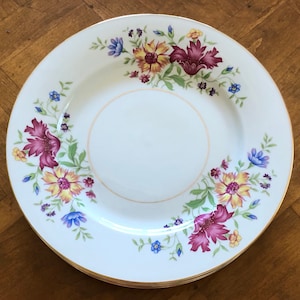 Vintage Eschenbach Baronet Bavarian China &quot;Lorna&quot; Pattern Floral China  - Set of Four Dinner Plates