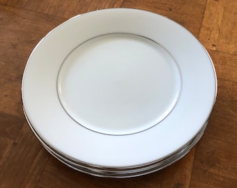 Vintage Lenox "Maywood" - Set of Four Salad Plates, Platinum Trim China