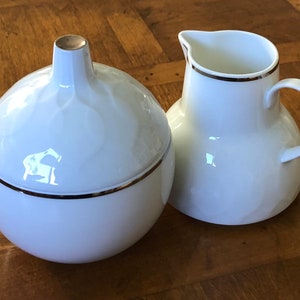 Vintage Rosenthal “Platinum Band” (Pattern 9010) - Cream and Sugar Set, Vintage Bavarian China