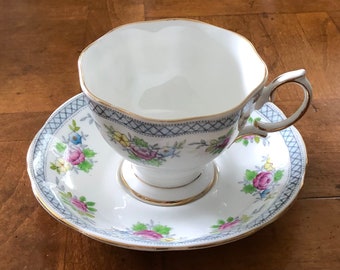 Royal Albert "Trellis" - Teacup With Saucer, English Fine Bone China, Gift for Mom. Collectible Teacup, Bridesmaid Gift