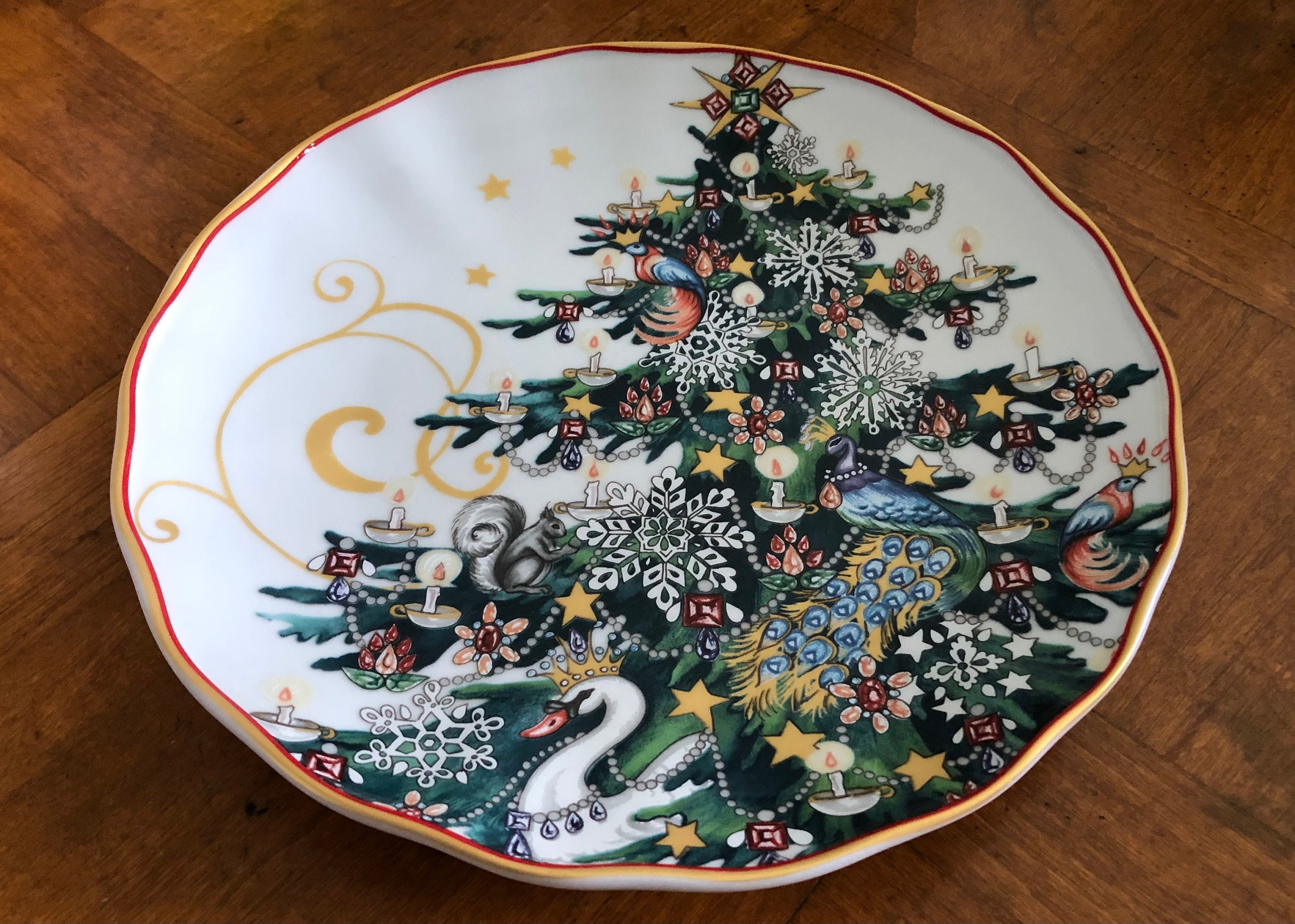 williams sonoma tree christmas plate