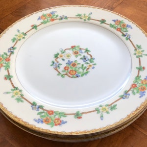 Antique Cherry Blossom Backmark (Japan) - Set of Four Dinner Plates