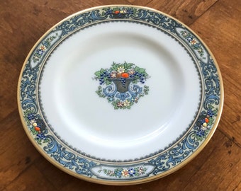 Lenox China "Autumn" - Single Bread Plate, Small Dessert Plate, Appetizer Plate, Blue Scrolls and Fruit Center