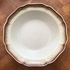 Vintage Mikasa Stoneware &quot;Whole Wheat&quot; (Pattern E8000) - Round Vegetable Serving Bowl