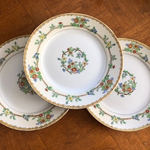 Antique Cherry Blossom Backmark (Japan) - Set of Three Salad Plates