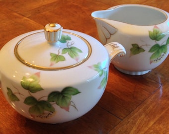 Vintage Narumi &quot;Spring Ivy&quot; Cream and Sugar Set