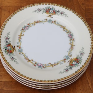 Antique Noritake &quot;Romola&quot; Pattern - Set of Four Bread Plates, Small Dessert Plates, Tea Party Plates, Noritake M Mark