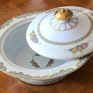 Vintage Noritake "Martelle" - Round Handled Covered Serving Bowl
