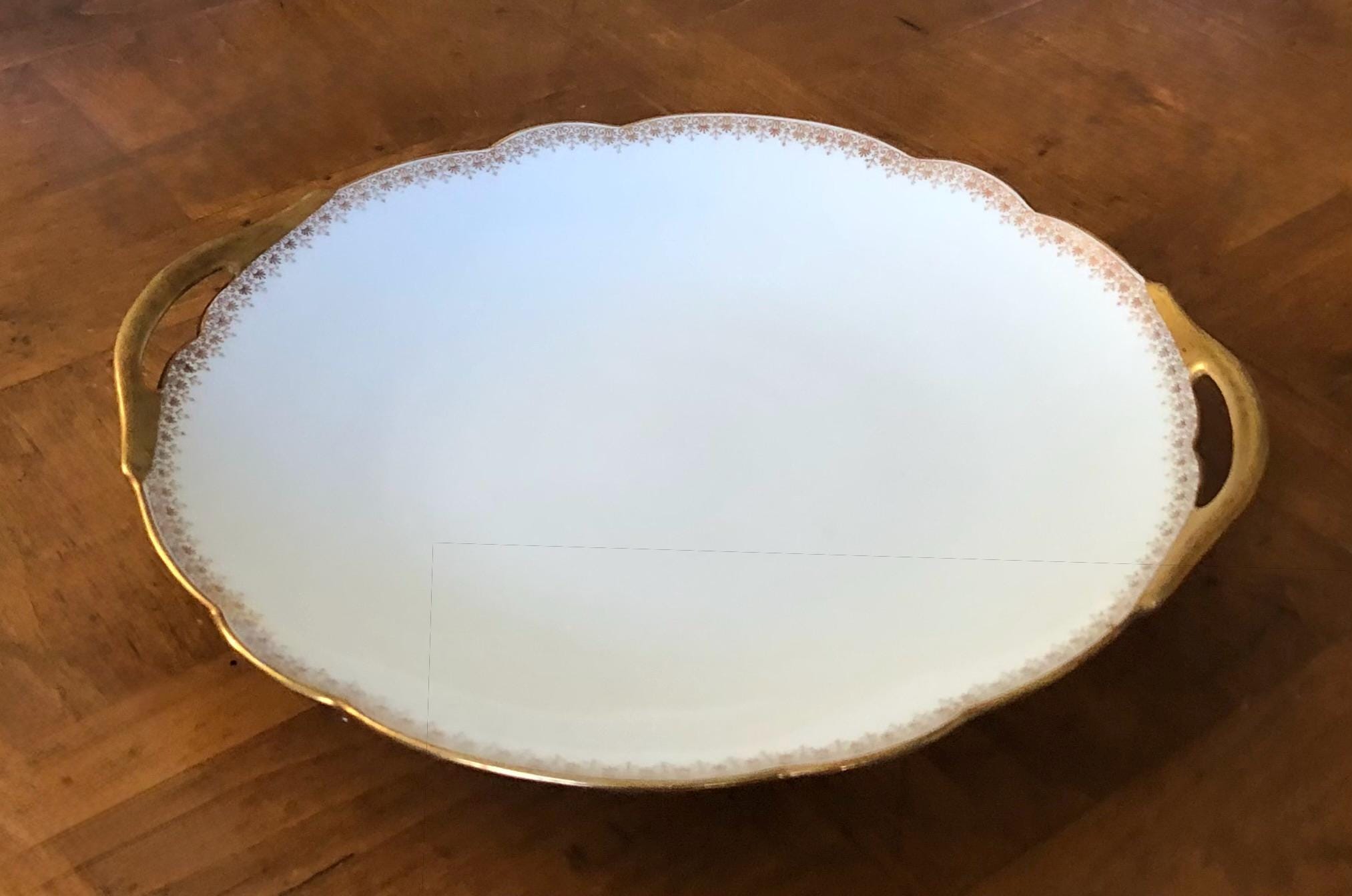 Antique L. Bernardaud & Co. BER48 - Handled Cake Serving Plate