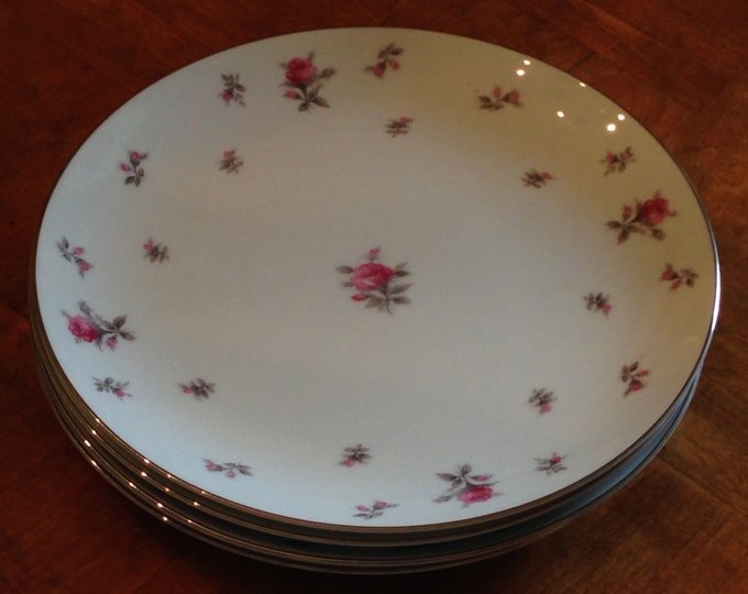 Meito China rosechintz Pattern Set of Four Chintz China Dinner Plates