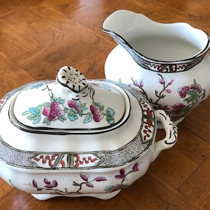 Antique Burgess & Leigh “Indian Tree” - Very Large Cream and Sugar Set