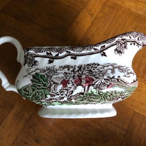 Vintage Myott Staffordshire &quot;Country Life&quot; - Gravy Server (No Underplate), Multicolor Transferware