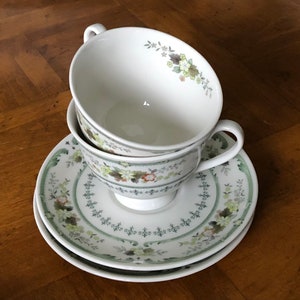 Vintage Royal Doulton “Provencal” - Two Teacups and Two Saucers