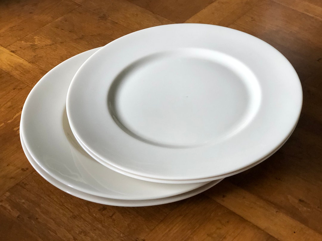 Vintage Translucent China Set of Four Off-white Salad Plates, Ivory ...