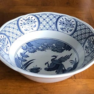 Vintage Mason &quot;Old Chelsea Blue&quot; - Round Serving Bowl, English Ironstone, Blue and White Transferware
